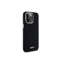   DKNY liquid silicone silver metal logo MagSafe - iPhone 15 Pro Max tok - fekete