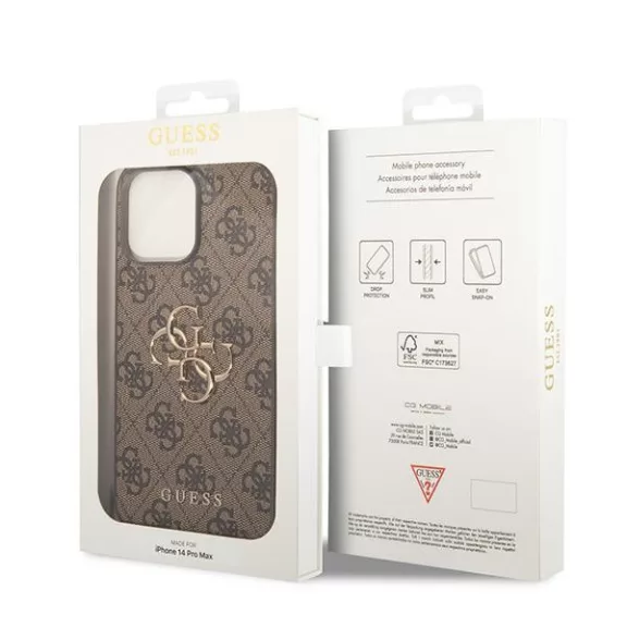 Guess 4G metal logo - iPhone 15 Pro Max tok - barna