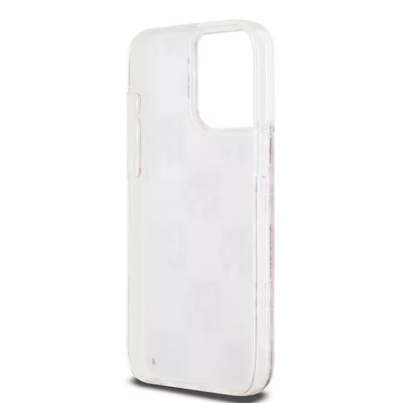 DKNY liquid glitter checkered pattern - iPhone 15 Pro Max tok - rózsaszín