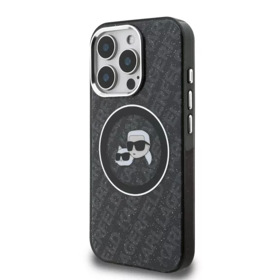 Karl Lagerfeld K&CH Heads Logo MagSafe - iPhone 15 Pro Max tok - Fekete