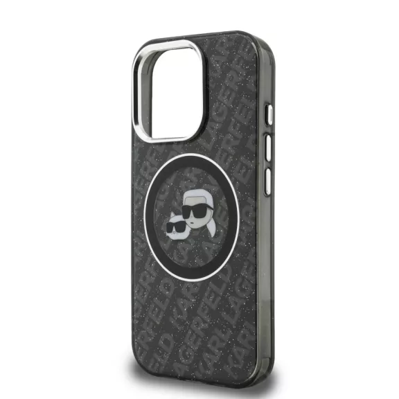 Karl Lagerfeld K&CH Heads Logo MagSafe - iPhone 15 Pro Max tok - Fekete