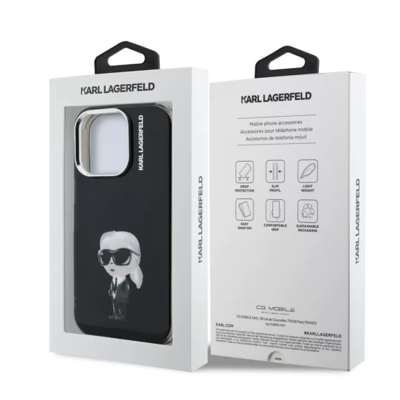 Karl Lagerfeld Aquarelle Karl - iPhone 15 Pro Max tok - Fekete