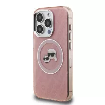   Karl Lagerfeld K&CH Heads Logo MagSafe - iPhone 15 Pro Max tok - Rózsaszín
