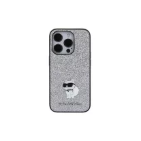    Karl Lagerfeld fixed glitter choupette logo metal - iPhone 15 Pro Max tok - ezüst