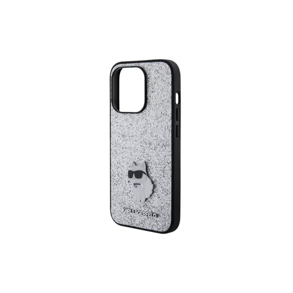  Karl Lagerfeld fixed glitter choupette logo metal - iPhone 15 Pro Max tok - ezüst