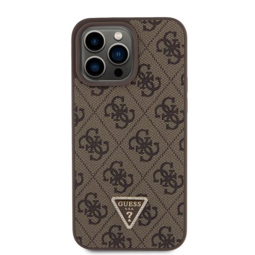 Guess 4G strass triangle metal logo - iPhone 15 Pro Max tok - barna