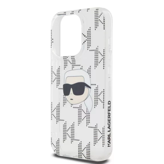 Karl Lagerfeld electroplated Karl head - iPhone 15 Pro Max tok - átlátszó 