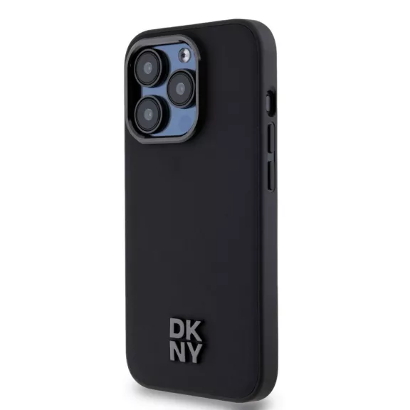 DKNY leather stack logo Magsafe - iPhone 15 Pro Max tok - fekete