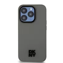   DKNY leather stack logo Magsafe - iPhone 15 Pro Max tok - szürke 