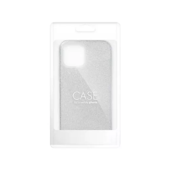 Csillogós iPhone 15 Pro Max szilikon tok - Ezüst