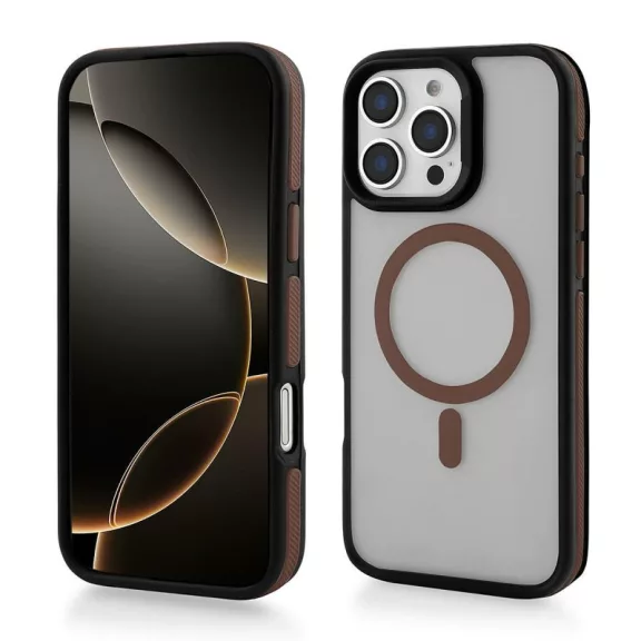 MAGARMOR MagSafe szilikon tok - iPhone 16 - Barna