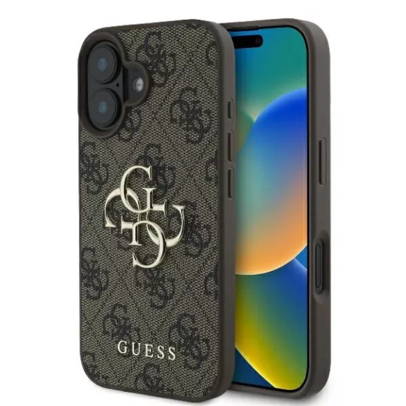 Guess 4G big metal logo - iPhone 16 tok - barna