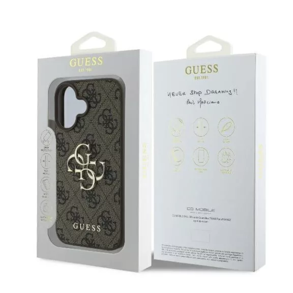 Guess 4G big metal logo - iPhone 16 tok - barna
