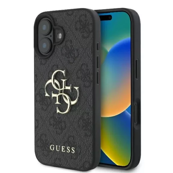 Guess 4G big metal logo - iPhone 16 tok - fekete