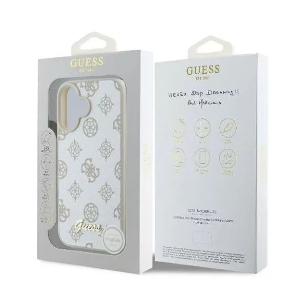 Guess peony script logo MagSafe - iPhone 16 tok - fehér