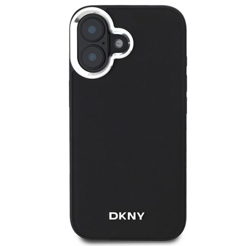 DKNY Plain Silver Logo MagSafe - iPhone 16 tok - Fekete