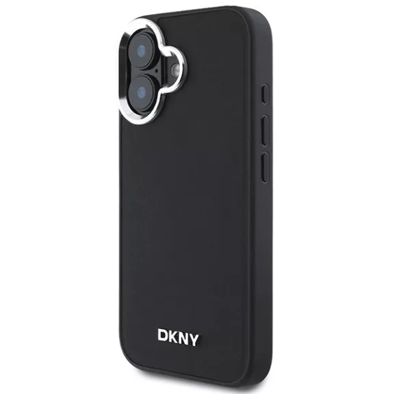 DKNY plain silver logo MagSafe - iPhone 16 tok - fekete