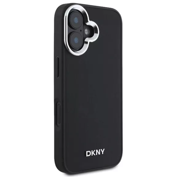 DKNY plain silver logo MagSafe - iPhone 16 tok - fekete