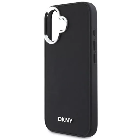 DKNY plain silver logo MagSafe - iPhone 16 tok - fekete