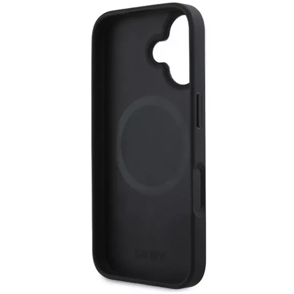 DKNY plain silver logo MagSafe - iPhone 16 tok - fekete