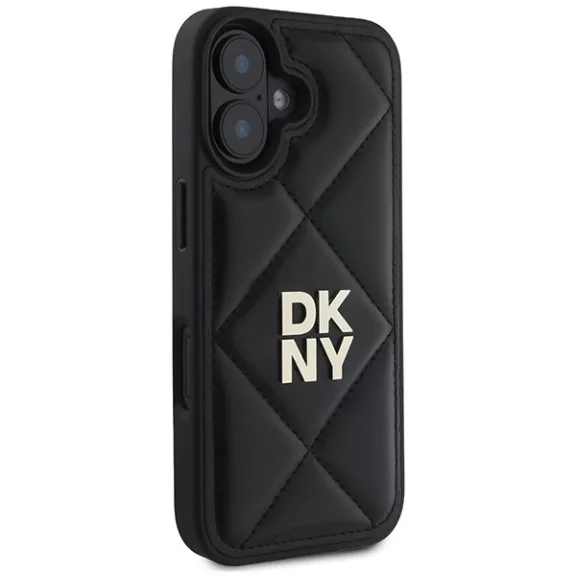 DKNY quilted stack logo - iPhone 16 tok - fekete