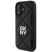 DKNY quilted stack logo - iPhone 16 tok - fekete