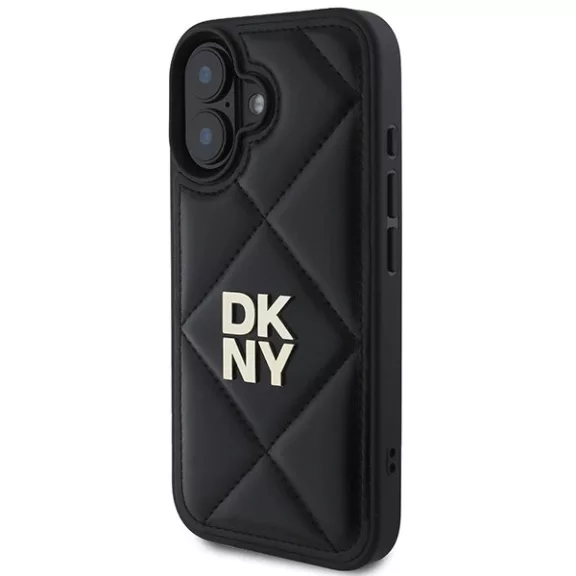 DKNY quilted stack logo - iPhone 16 tok - fekete