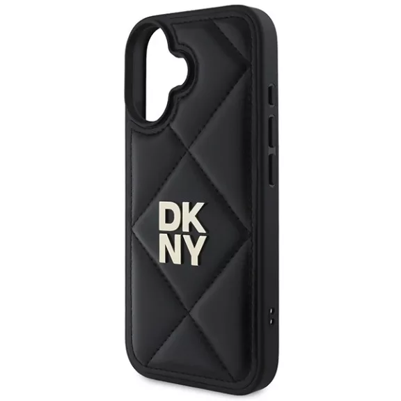 DKNY quilted stack logo - iPhone 16 tok - fekete