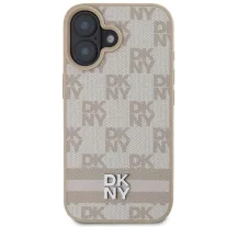DKNY chekered pattern - iPhone 16 tok - rózsaszín