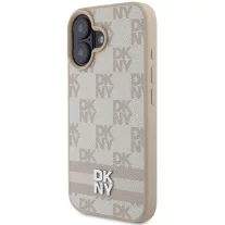 DKNY chekered pattern - iPhone 16 tok - rózsaszín