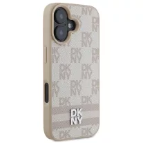 DKNY chekered pattern - iPhone 16 tok - rózsaszín