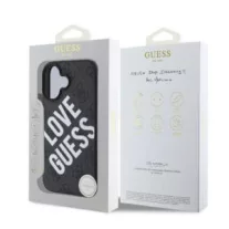   Guess leather 4G big love logo MagSafe - iPhone 16 tok - fekete
