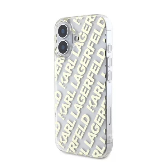Karl Lagerfeld electroplated repeated logo - iPhone 16 tok - arany 