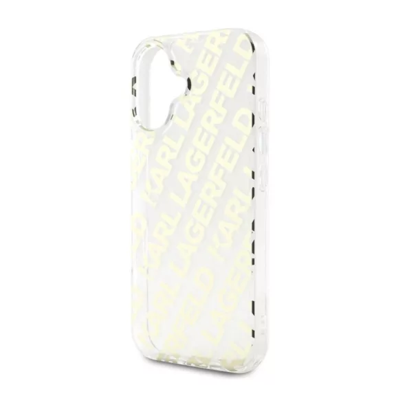 Karl Lagerfeld electroplated repeated logo - iPhone 16 tok - arany 