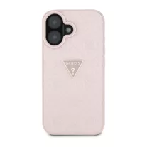   Guess Hot Stamp 4G Pattern Triangle Metal Logo - iPhone 16 tok - Rózsaszín