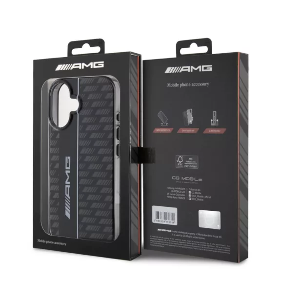 AMG Carbon Pattern - iPhone 16 tok - Fekete