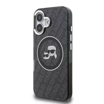   Karl Lagerfeld K&CH Heads Logo MagSafe - iPhone 16 tok - Fekete