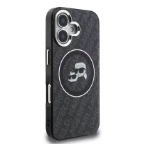   Karl Lagerfeld K&CH Heads Logo MagSafe - iPhone 16 tok - Fekete