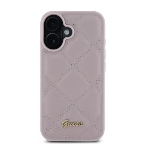 Guess Leather Quilted - iPhone 16 tok - Rózsaszín