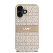   DKNY Leather Repeat Pattern Tonal Stripe - iPhone 16 tok - Rózsaszín