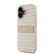   DKNY Leather Repeat Pattern Tonal Stripe - iPhone 16 tok - Rózsaszín