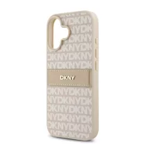   DKNY Leather Repeat Pattern Tonal Stripe - iPhone 16 tok - Rózsaszín
