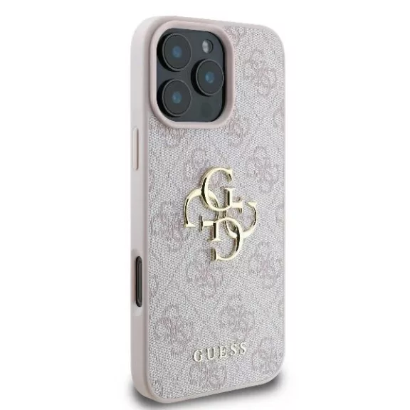 Guess 4G big metal logo - iPhone 16 Pro tok - rózsaszín