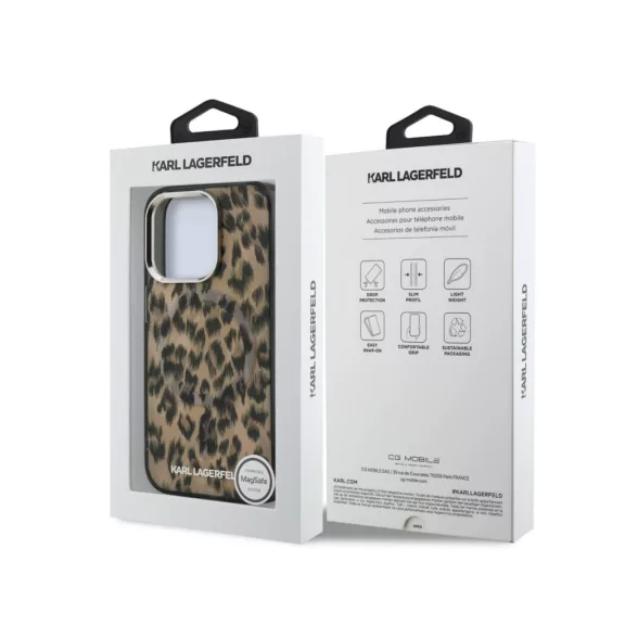 Karl Lagerfeld Leopard MagSafe - iPhone 16 Pro tok - Barna 