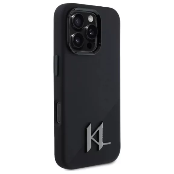 Karl Lagerfeld shadow metal initial MagSafe - iPhone 16 Pro tok - fekete
