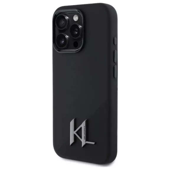 Karl Lagerfeld shadow metal initial MagSafe - iPhone 16 Pro tok - fekete
