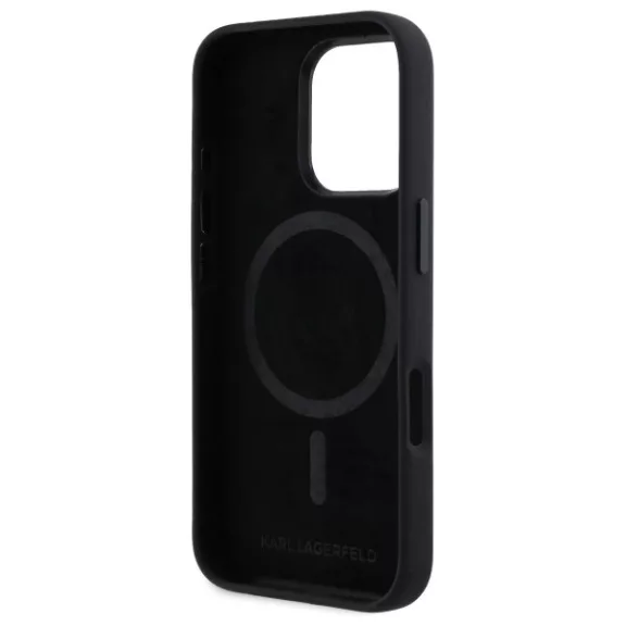 Karl Lagerfeld shadow metal initial MagSafe - iPhone 16 Pro tok - fekete