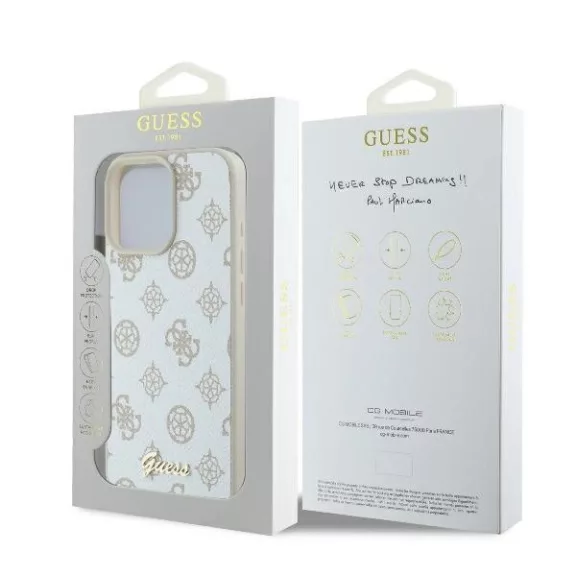 Guess peony script logo MagSafe - iPhone 16 Pro tok - fehér