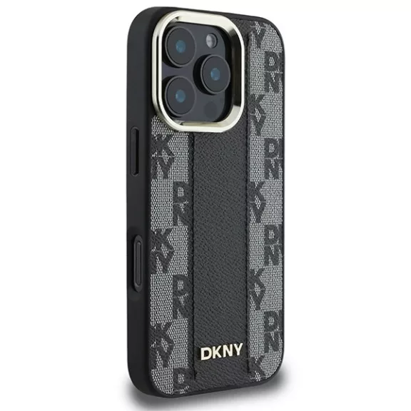 DKNY checkered pattern MagSafe - iPhone 16 Pro tok - fekete