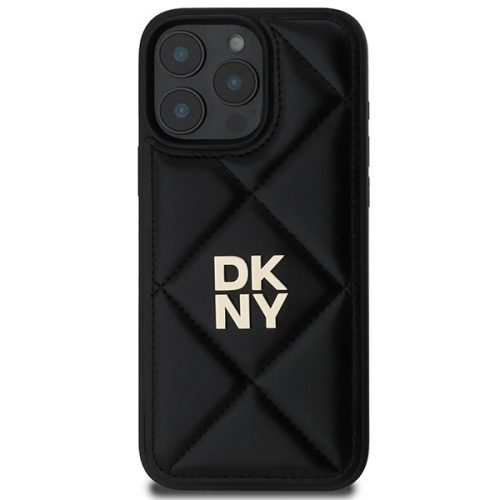 DKNY Quilted Stack Logo - iPhone 16 Pro tok - Fekete